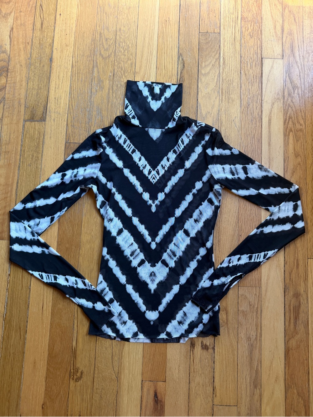 AFRM black and white mesh turtleneck